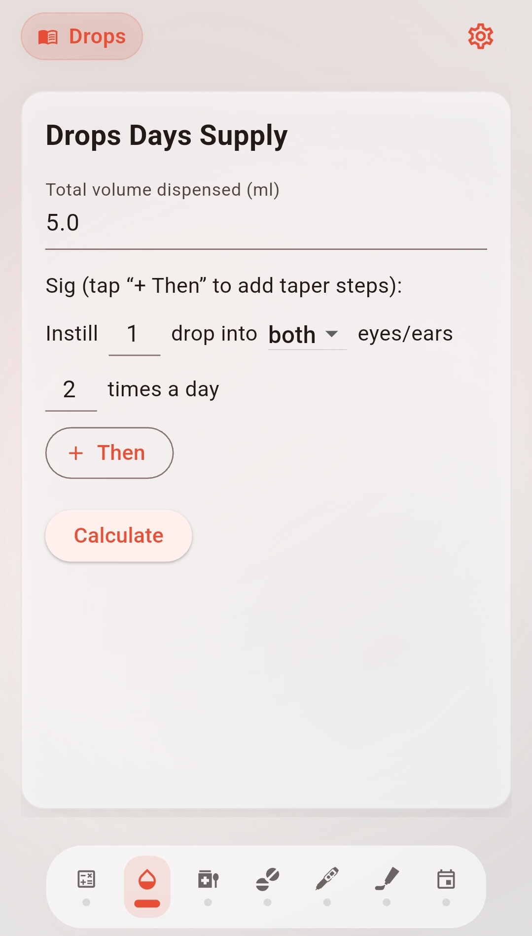 Drops Days Supply Calculator
